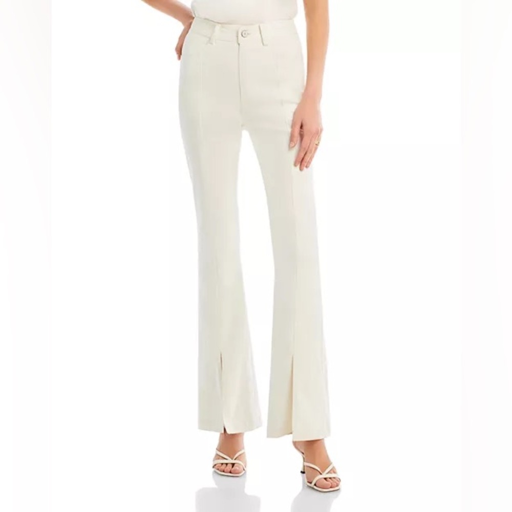 cinq a sept Cream Split-Hem Flare Jeans